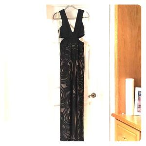 BCBG v neck cutout gown
